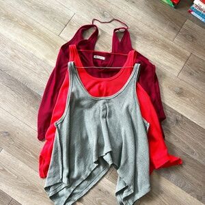 Set of 3 Free People Sing La La Handkerchief Hem Tank Top